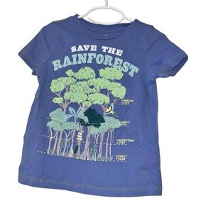 Peek Blue and Green Save the Rainforest Tee 2T